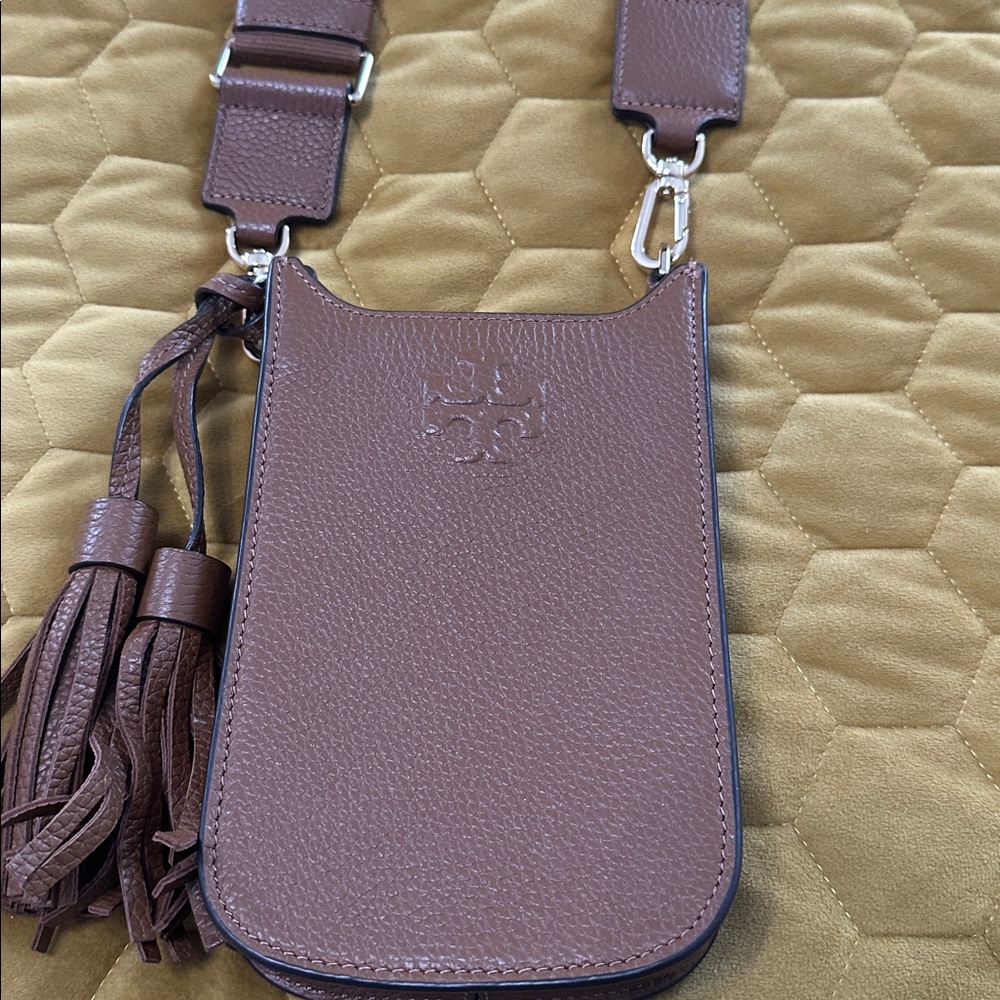 Cognac Crossbody Bag with Tassels